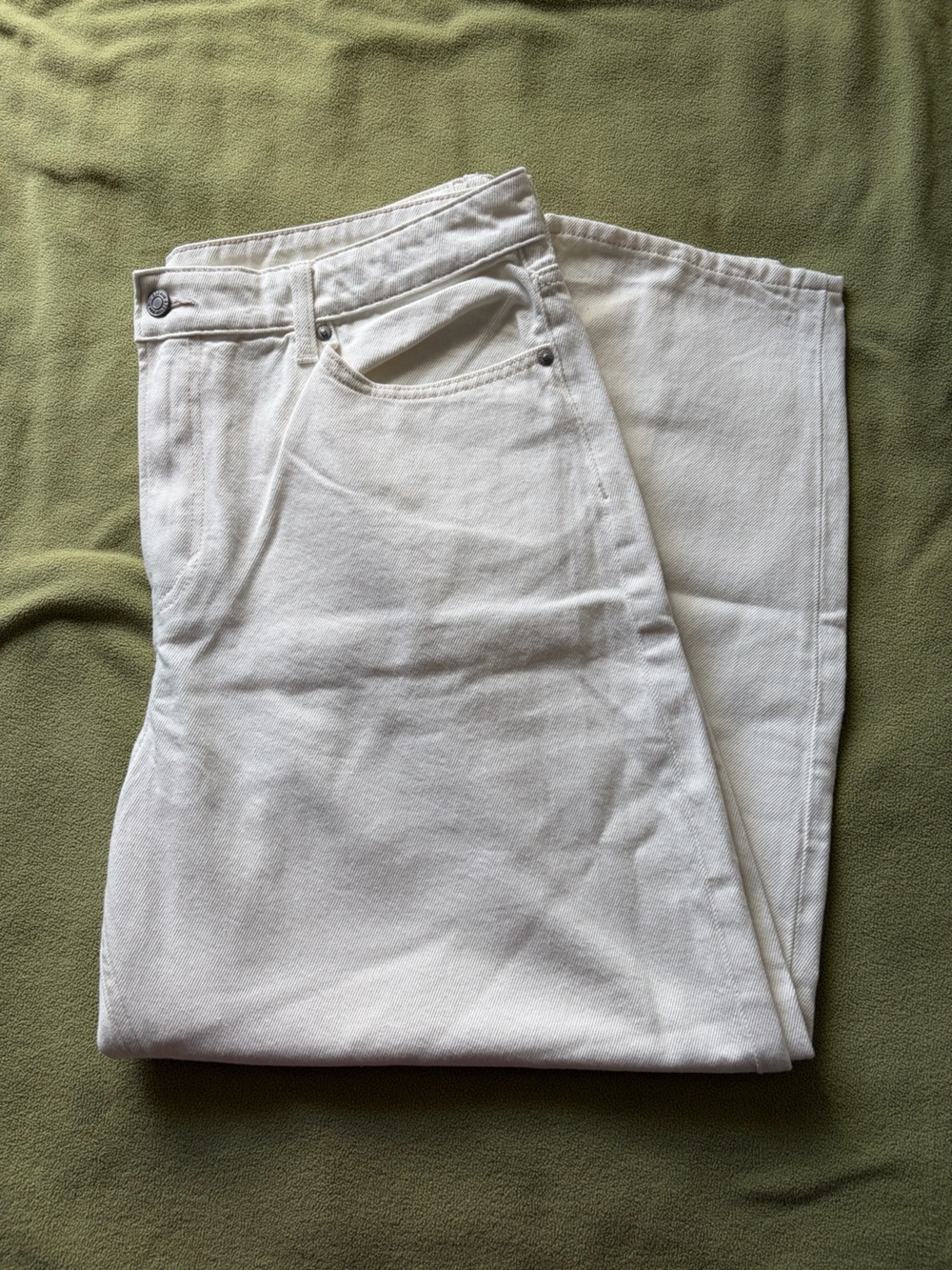 H&M White Women's Straight-Leg Jeans